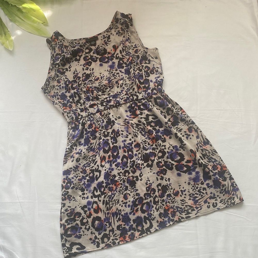 Apostrophe Leopard Print Dress - Purple, Black, Orange